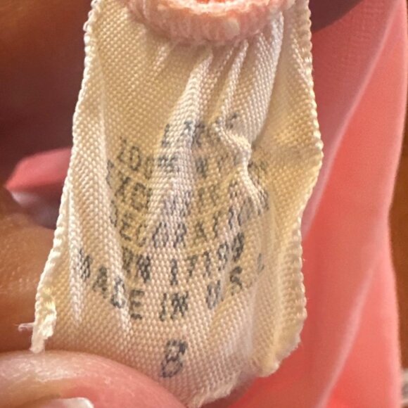 Vintage Pink Sheer Nightgown With Lace Sleeves & Embroidery Details - Picture 5 of 11